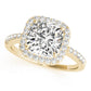 Single Row Halo Cushion Shape Engagement Rings