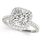 Single Row Halo Cushion Shape Engagement Rings
