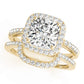 Single Row Halo Cushion Shape Engagement Rings