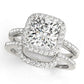 Single Row Halo Cushion Shape Engagement Rings
