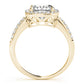 Single Row Halo Cushion Shape Engagement Rings