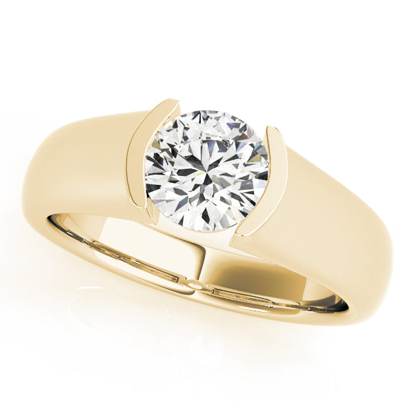 Half Bezel Solitaire Engagement Ring