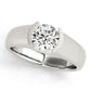 Half Bezel Solitaire Engagement Ring
