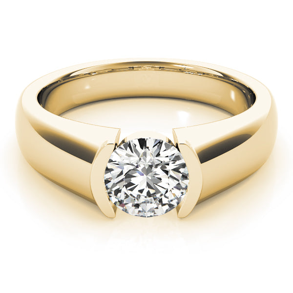 Half Bezel Solitaire Engagement Ring