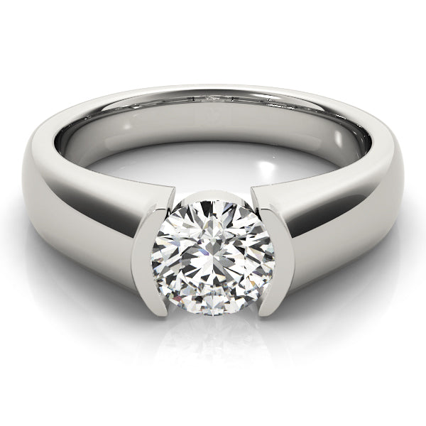 Half Bezel Solitaire Engagement Ring