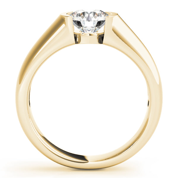 Half Bezel Solitaire Engagement Ring