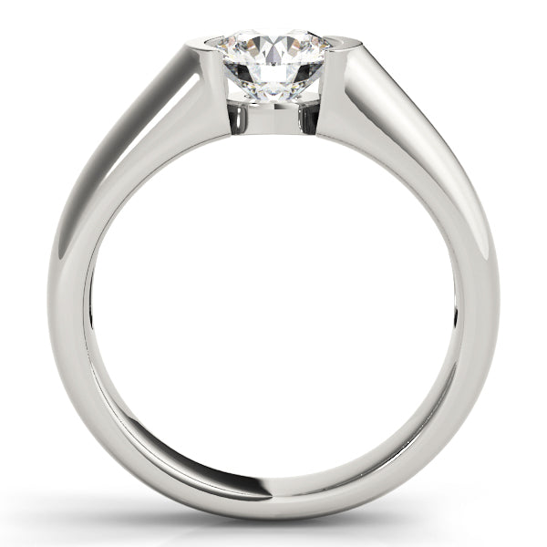 Half Bezel Solitaire Engagement Ring