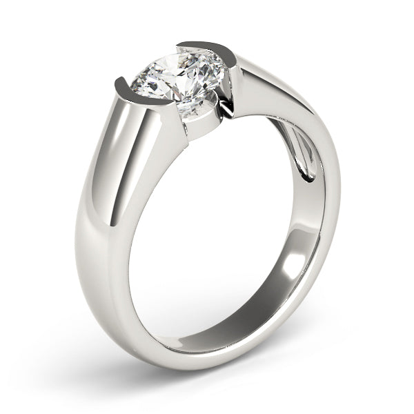 Half Bezel Solitaire Engagement Ring