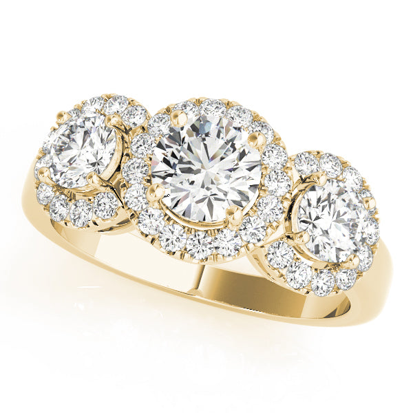ENGAGEMENT RINGS 3 STONE ROUND