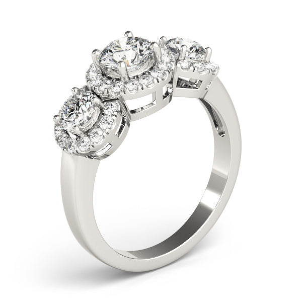 ENGAGEMENT RINGS 3 STONE ROUND