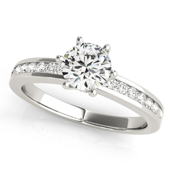 Channel Set Single Row Engagement Ring