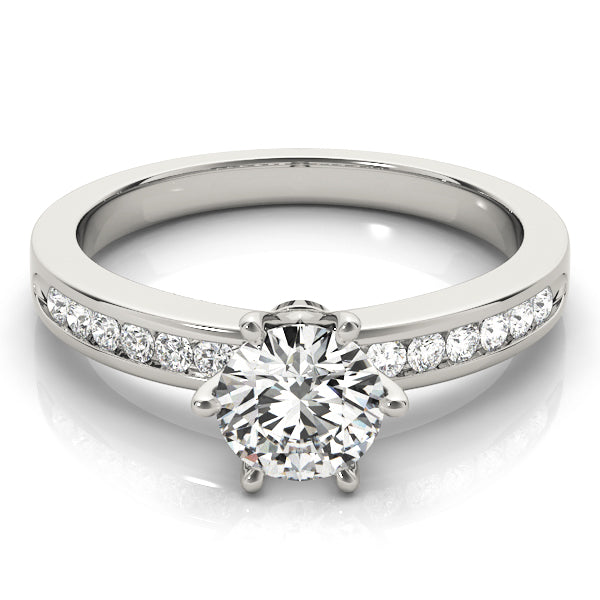 Channel Set Single Row Engagement Ring