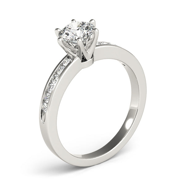 Channel Set Single Row Engagement Ring