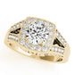 Antique Style Halo Milgrain Split Shank Engagement Ring