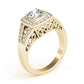 Antique Style Halo Milgrain Split Shank Engagement Ring