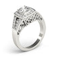 Antique Style Halo Milgrain Split Shank Engagement Ring