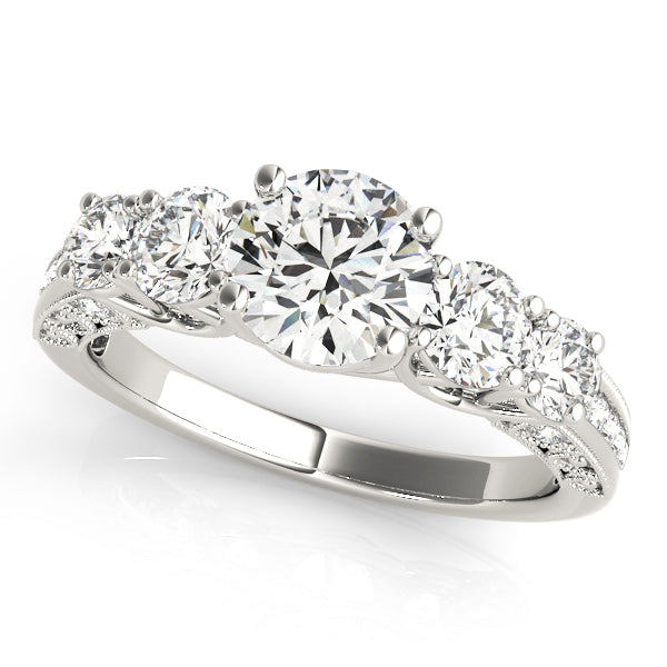 Single Row Prong Set Trellis Engagement Rings