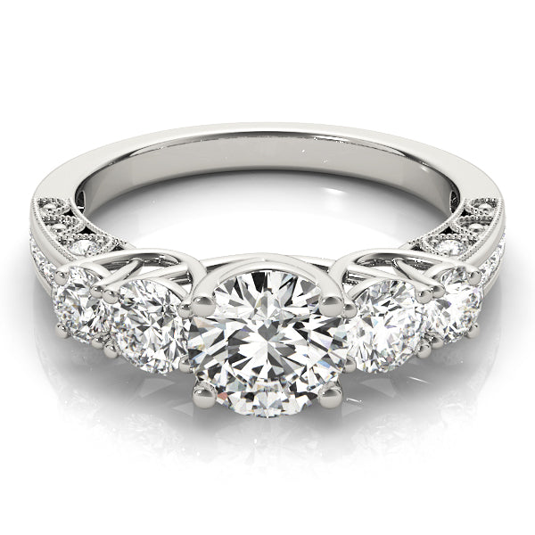 Single Row Prong Set Trellis Engagement Rings