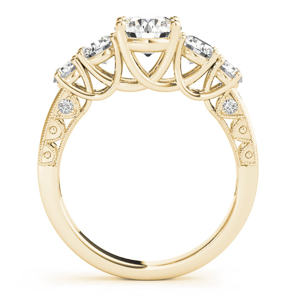 Single Row Prong Set Trellis Engagement Rings