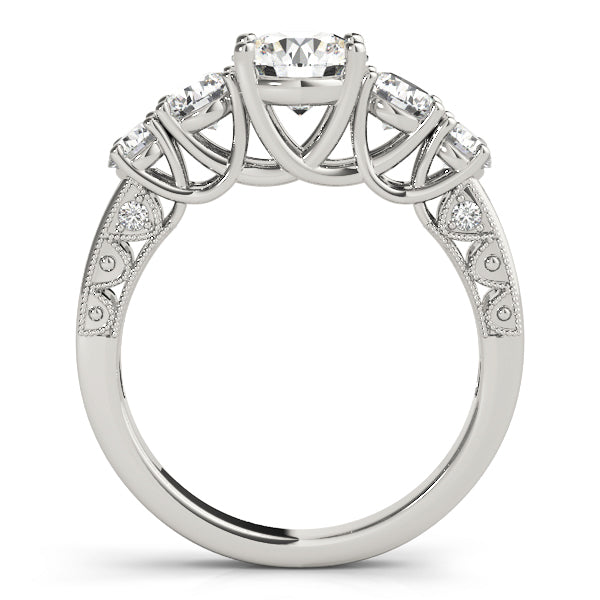 Single Row Prong Set Trellis Engagement Rings