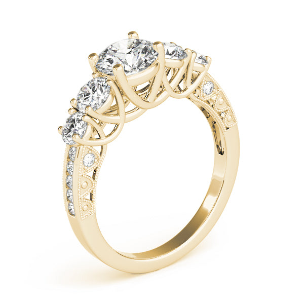 Single Row Prong Set Trellis Engagement Rings