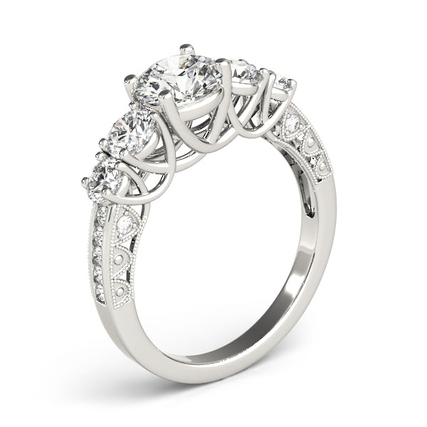 Single Row Prong Set Trellis Engagement Rings