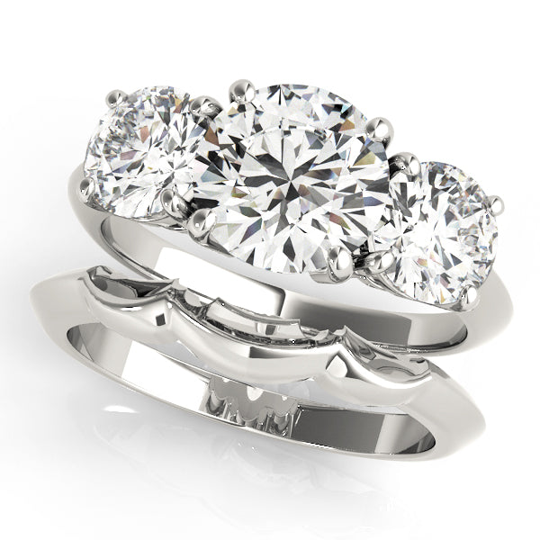 3-Stone Prong Set Engagement Ring