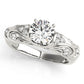 Antique Style Filigree Solitaire Engagement Rings
