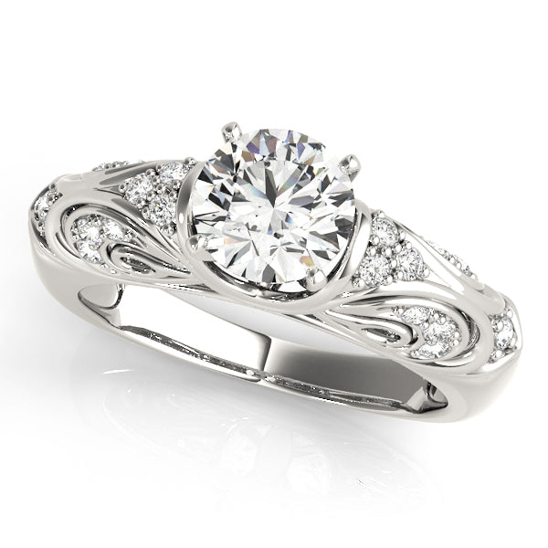 Antique Style Filigree Solitaire Engagement Rings