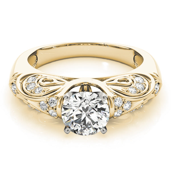 Antique Style Filigree Solitaire Engagement Rings