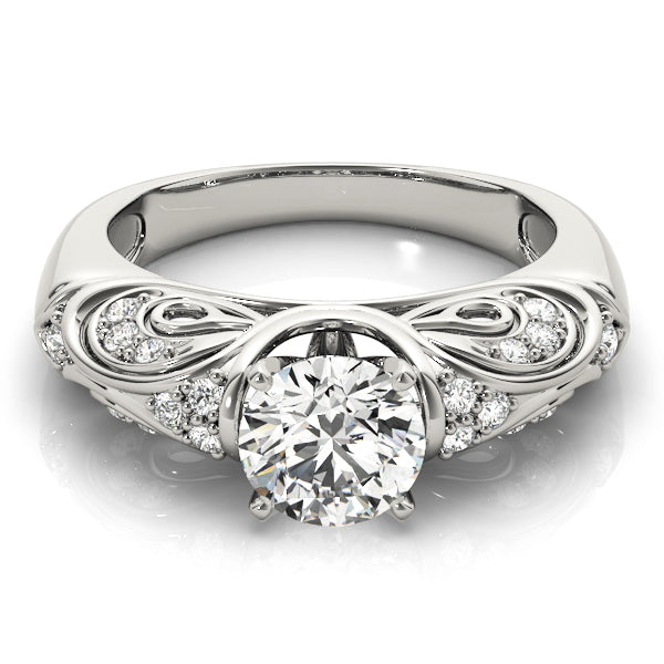 Antique Style Filigree Solitaire Engagement Rings