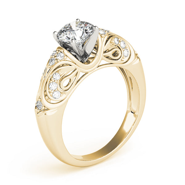 Antique Style Filigree Solitaire Engagement Rings