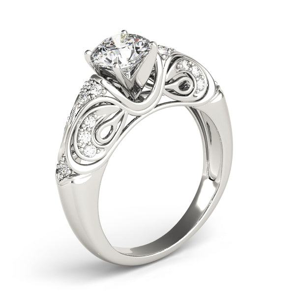 Antique Style Filigree Solitaire Engagement Rings