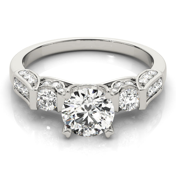 ENGAGEMENT RINGS 3 STONE ROUND