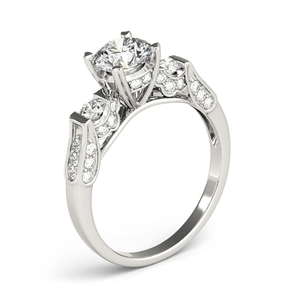 ENGAGEMENT RINGS 3 STONE ROUND