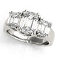 3-Stone Double Prong Emerald Cut Engagement Rings