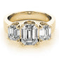 3-Stone Double Prong Emerald Cut Engagement Rings