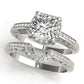 Single Row Cushion Cut Halo Engagement Ring