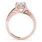 Single Row Cushion Cut Halo Engagement Ring