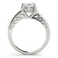 Single Row Cushion Cut Halo Engagement Ring