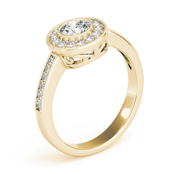Vintage Style Milgrain Halo Engagement Rings