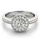 Vintage Style Milgrain Halo Engagement Rings