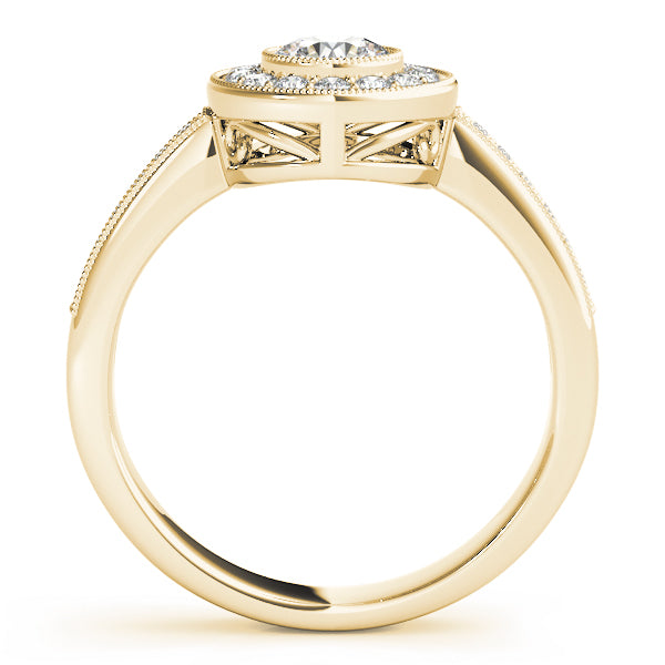 Vintage Style Milgrain Halo Engagement Rings