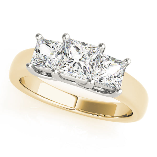 3-Stone Princess Cut Trellis Engagement Ring