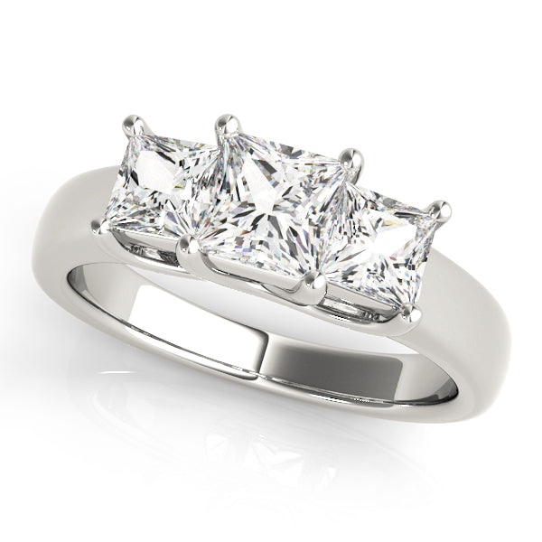 3-Stone Princess Cut Trellis Engagement Ring