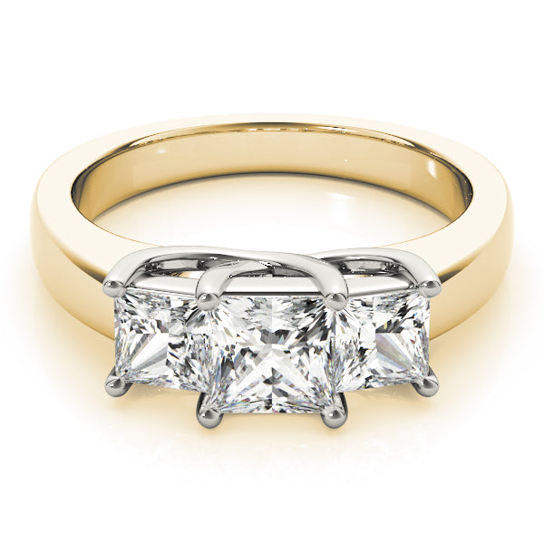 3-Stone Princess Cut Trellis Engagement Ring