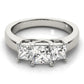 3-Stone Princess Cut Trellis Engagement Ring