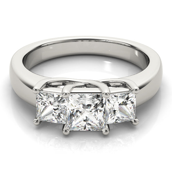 3-Stone Princess Cut Trellis Engagement Ring
