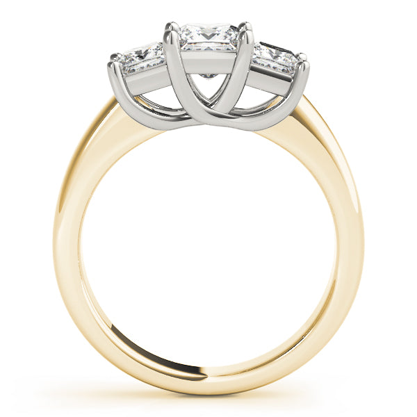 3-Stone Princess Cut Trellis Engagement Ring