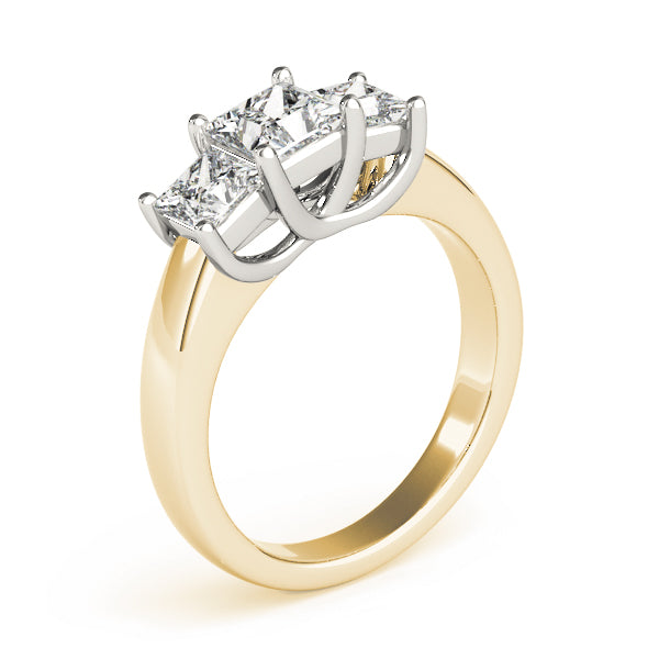 3-Stone Princess Cut Trellis Engagement Ring